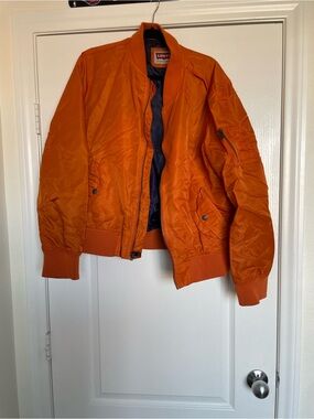 Levi's Orange Bomber Jacket with Navy Lining
